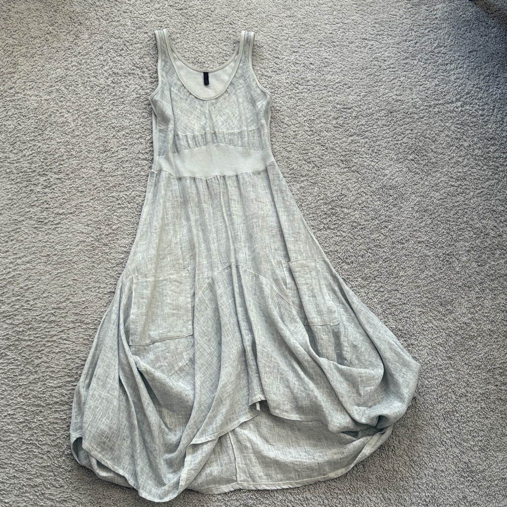 Chic Sleeveless Gray Maxi Dress